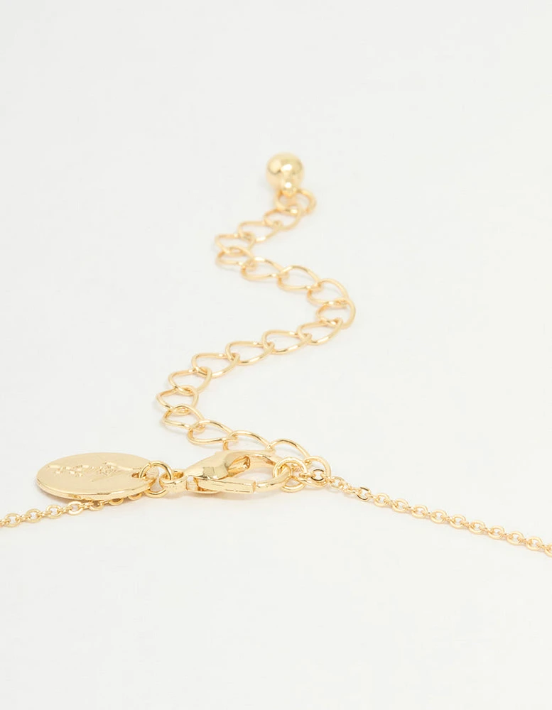 Gold Plated Cubic Zirconia Virgo Circle Necklace
