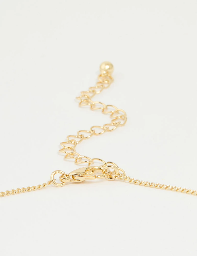 Gold Plated Genuine Shell Letter A Flower Petal Necklace