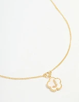 Gold Plated Genuine Shell Letter J Flower Petal Necklace