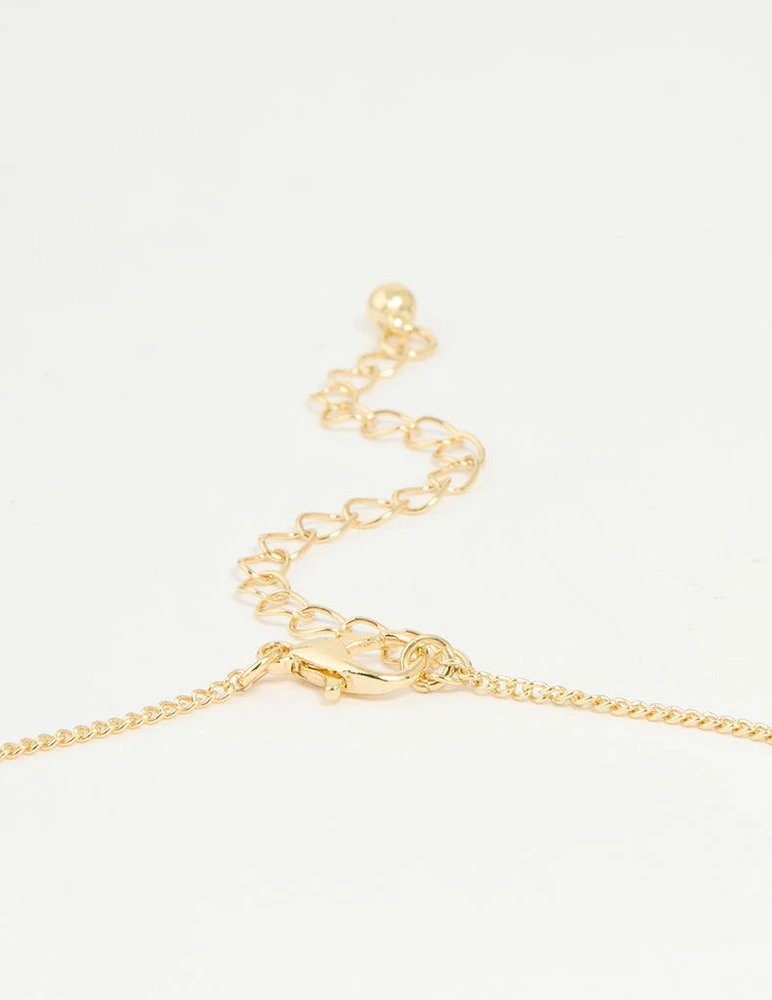 Gold Plated Genuine Shell Letter J Flower Petal Necklace