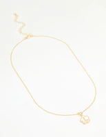Gold Plated Genuine Shell Letter L Flower Petal Necklace