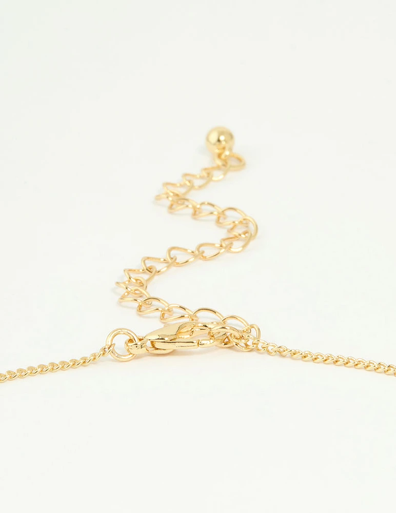 Gold Plated Genuine Shell Letter L Flower Petal Necklace