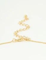 Gold Plated Genuine Shell Letter L Flower Petal Necklace