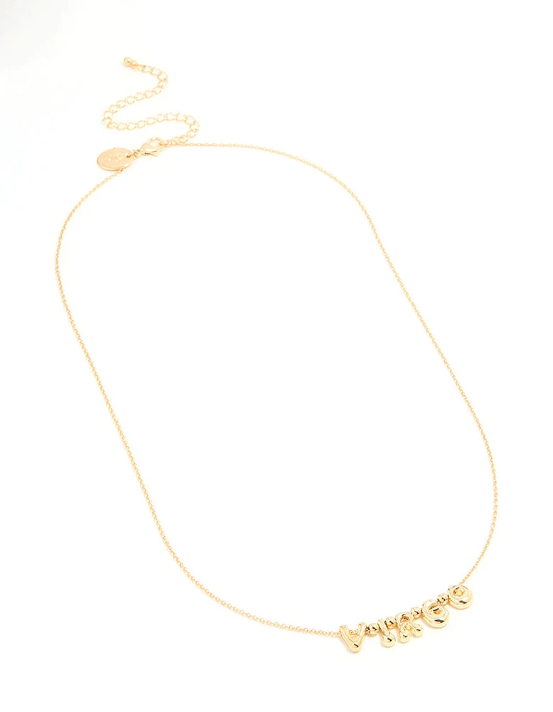 Gold Plated Bubble Virgo Pendant Necklace