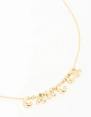 Gold Plated Bubble Cancer Pendant Necklace
