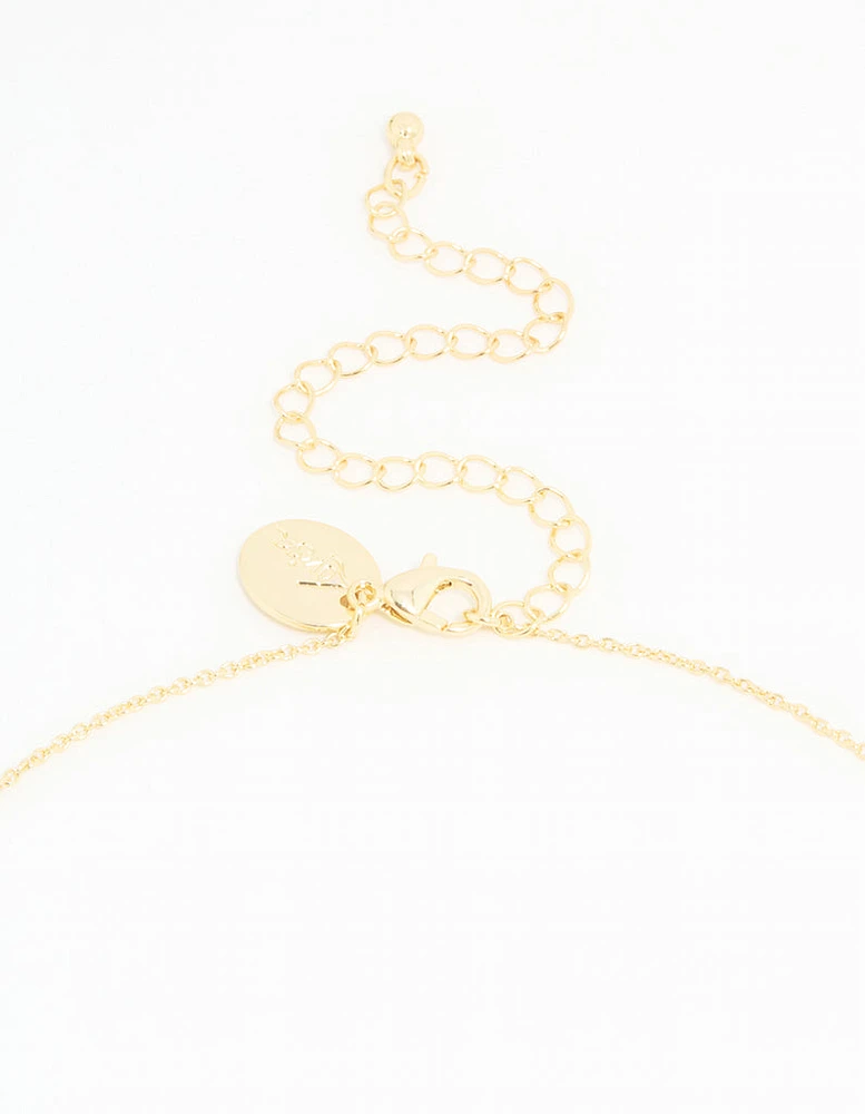 Gold Plated Bubble Cancer Pendant Necklace
