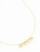 Gold Plated Bubble Libra Pendant Necklace