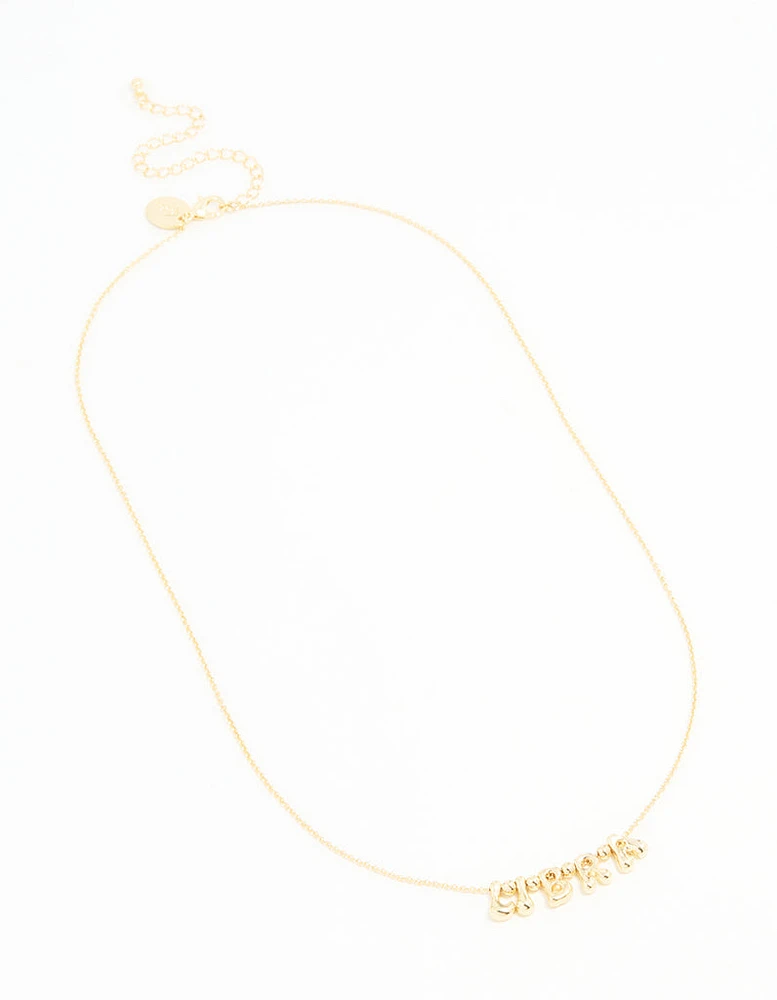 Gold Plated Bubble Libra Pendant Necklace
