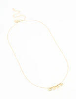 Gold Plated Bubble Libra Pendant Necklace