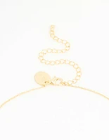 Gold Plated Bubble Libra Pendant Necklace