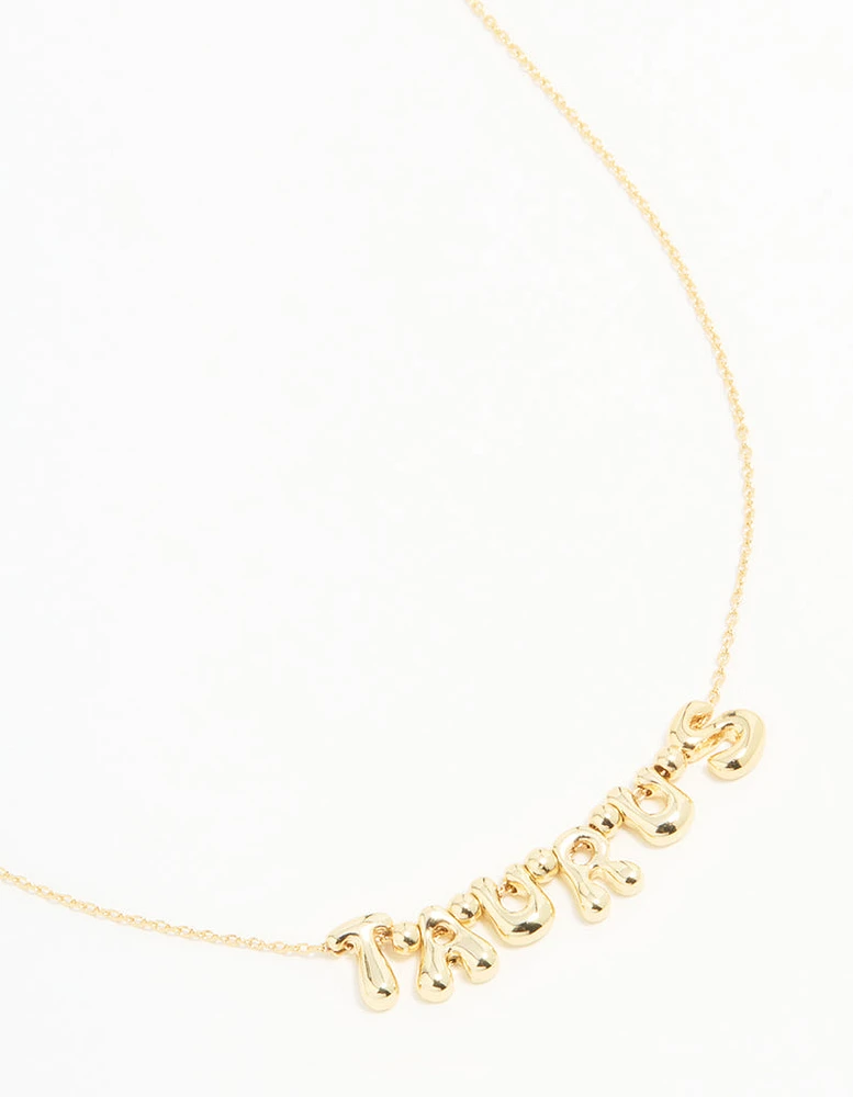 Gold Plated Bubble Taurus Necklace