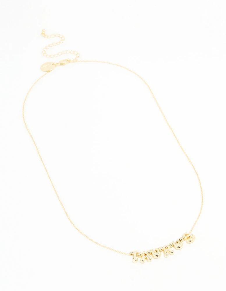Gold Plated Bubble Taurus Necklace