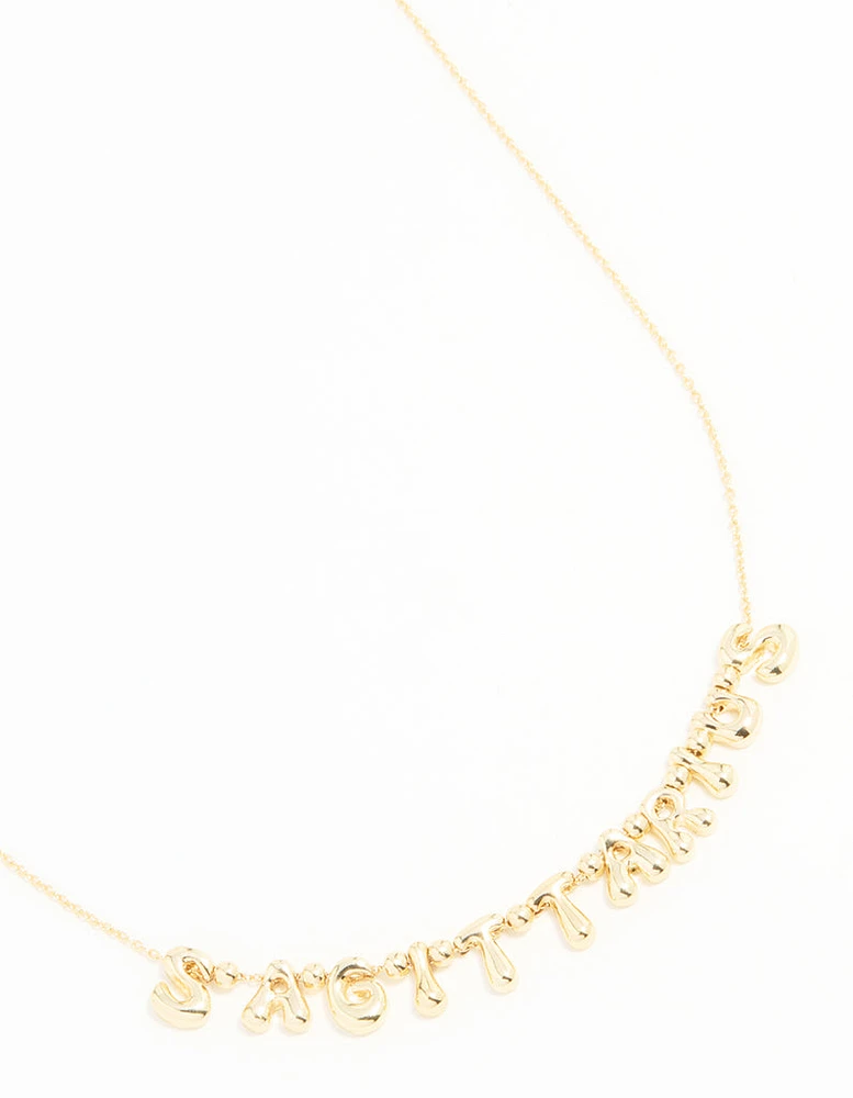 Gold Plated Bubble Sagittarius Necklace