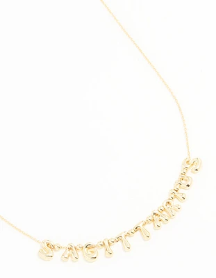Gold Plated Bubble Sagittarius Necklace