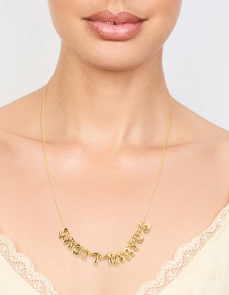 Gold Plated Bubble Sagittarius Necklace