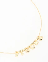 Gold Plated Bubble Pisces Pendant Necklace