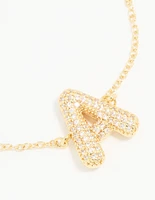 Gold Plated Cubic Zirconia Bubble A Pavé Toggle Bracelet