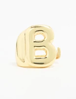 Gold Plated Bubble Letter B Ring