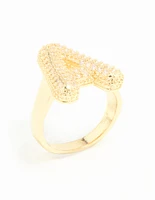 Gold Plated Cubic Zirconia Bubble A Pave Ring