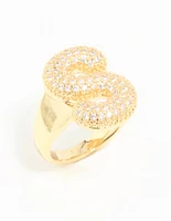 Gold Plated Cubic Zirconia Bubble S Pavé Ring