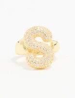 Gold Plated Cubic Zirconia Bubble S Pavé Ring