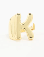 Gold Plated Bubble K Ring
