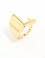Gold Plated Bubble Letter L Ring