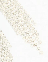 Silver Diamante Circle Cupchain Drop Earrings