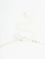 Silver Diamante Vine Lariat Necklace