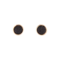 Black Gold Mini Round Glitter Stud Earrings