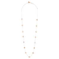 Rose Gold Mixed Station Ball Necklace