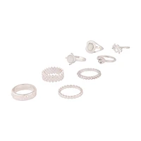 Silver Crosshatch Ring 8-Pack