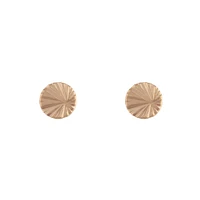 Gold Textured Wheel Stud Earrings