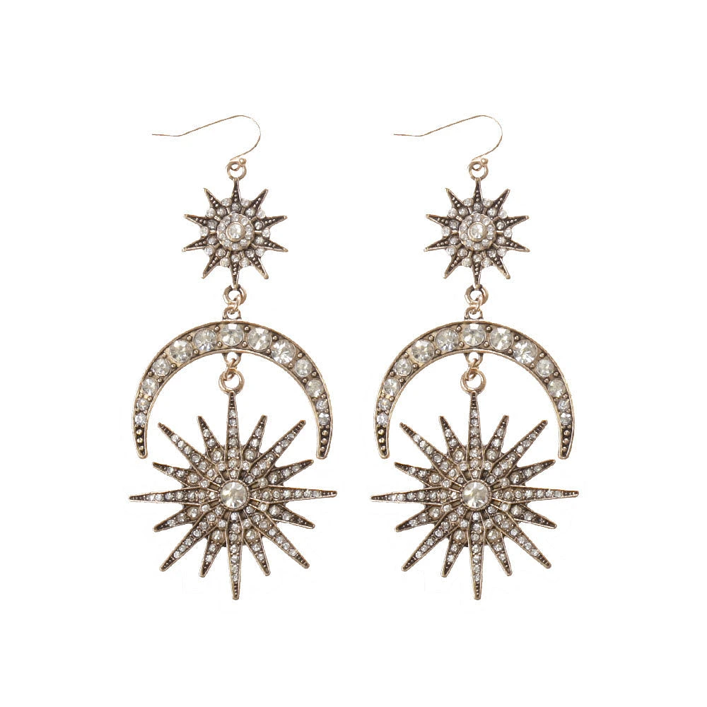 Celestial Crystal Drop Earrings