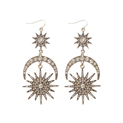 Celestial Crystal Drop Earrings