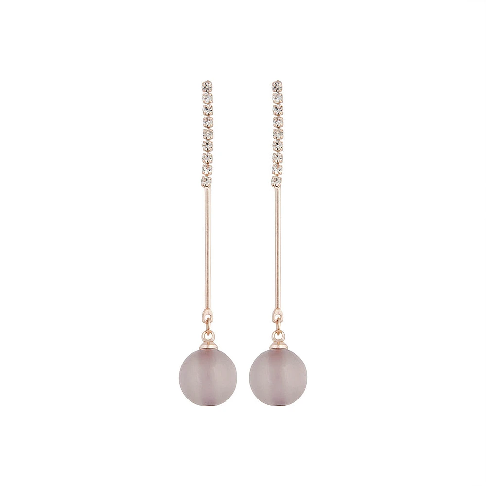 Rose Gold Diamante Stick Cat Eye Earrings