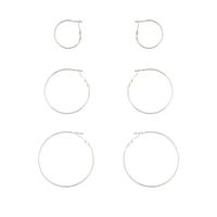 Silver Sleeper Round Hoop Trio