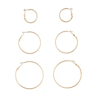 Gold Sleeper Round Hoop Earring Pack