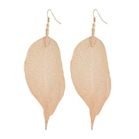Gold Natural Leaf Earrings