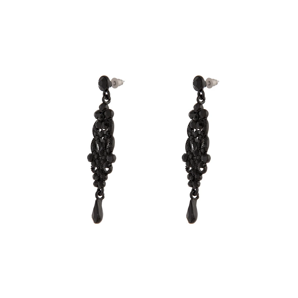 Black Jewel Drop Earrings