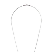Silver Chain Tassel & Knotted Lariat Necklace