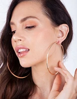 Gold Flat Edge Hoop 9cm Earring Pack