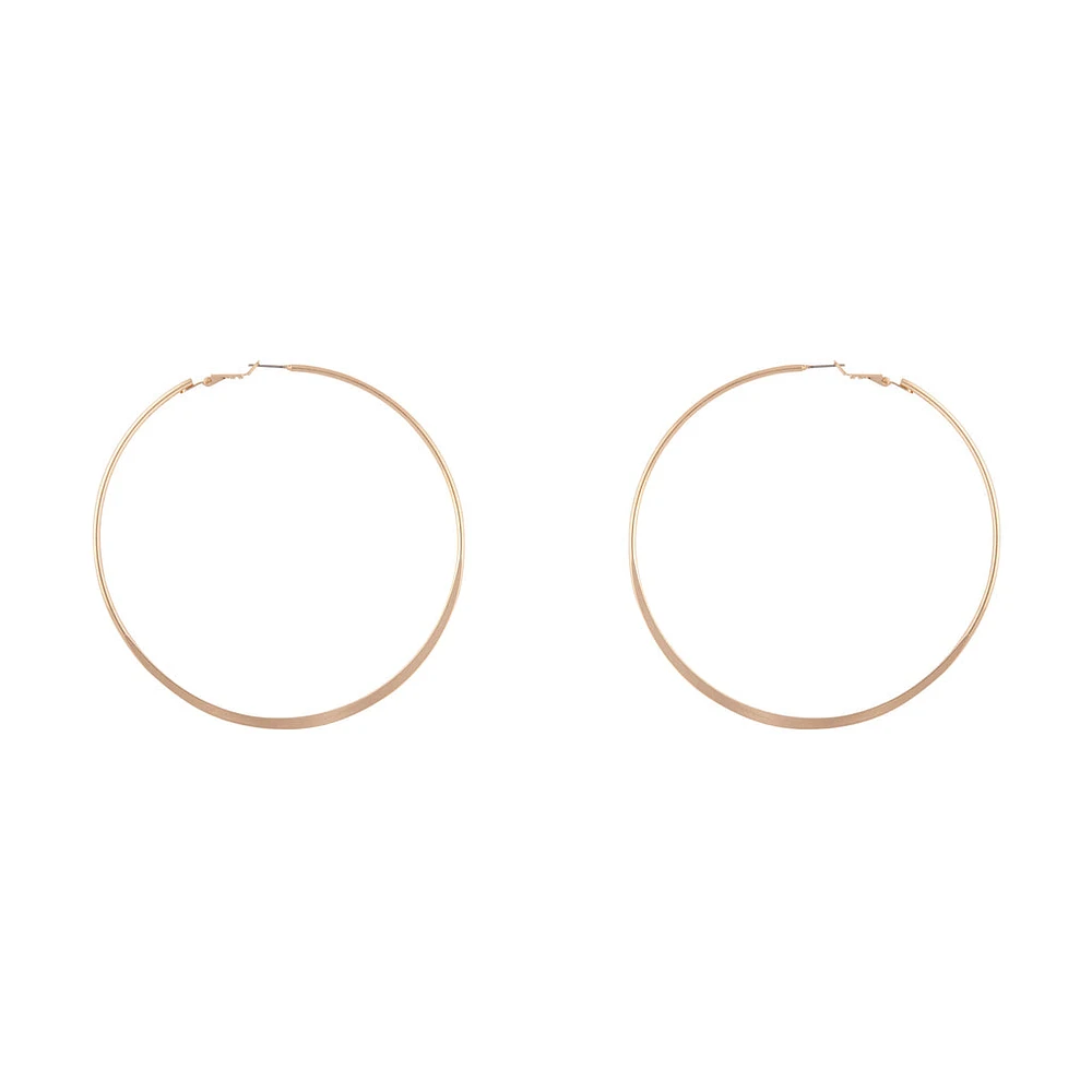 Gold Flat Edge Hoop 9cm Earring Pack