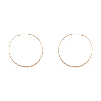 Gold Flat Edge Hoop 9cm Earring Pack