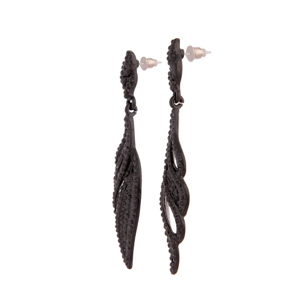 Black Diamante Oscar Earrings