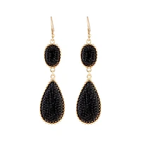 Black Gold Teardrop Jelly Earrings