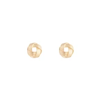 Gold Textured Knot Stud Earrings