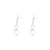 Silver Wave Drop Earrings