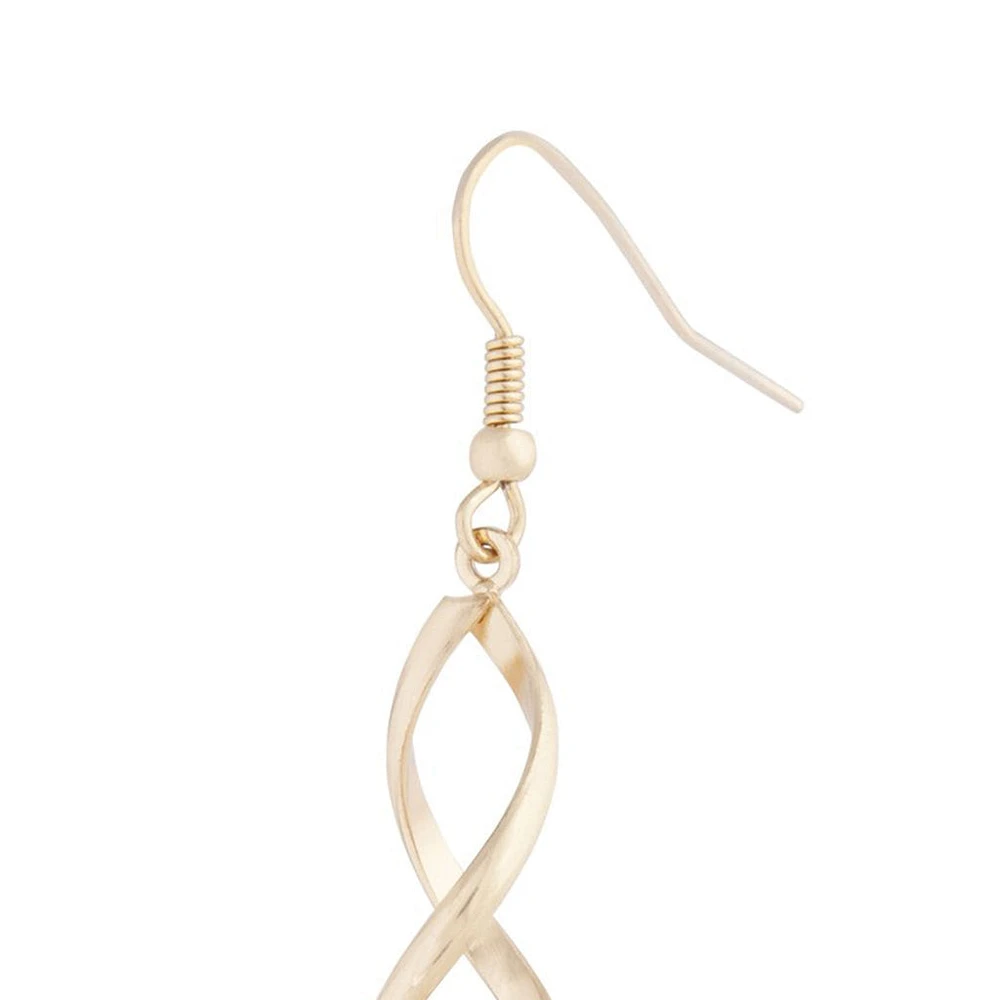 Gold Wave Drop Earrings