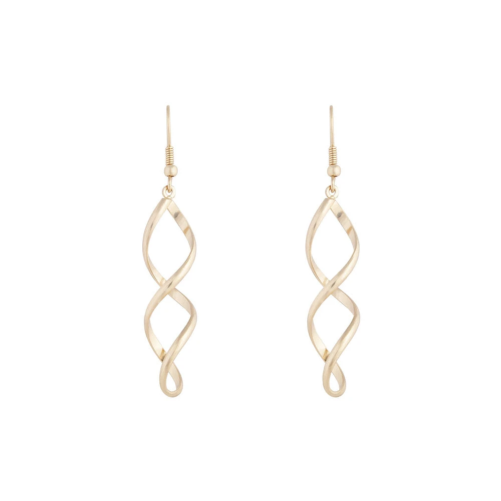 Gold Wave Drop Earrings